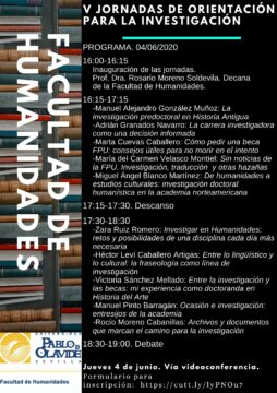 V Jornadas de Orientación para la Investigación de la Facultad de Humanidades @ Online - Universidad Pablo de Olavide