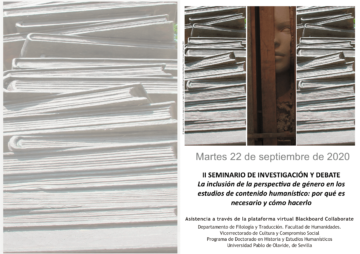 Seminario 'La inclusión de la perspectiva de género en los estudios de contenido humanístico' @ Online - Universidad Pablo de Olavide