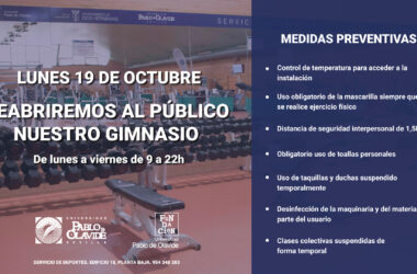 19 de octubre: reapertura del gimnasio