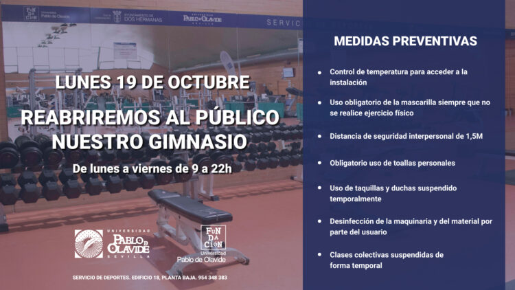 19 de octubre: reapertura del gimnasio