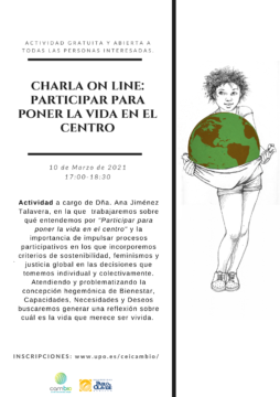 Poner la vida en el centro (cartel, conferencia: 10 de marzo, 17 horas)