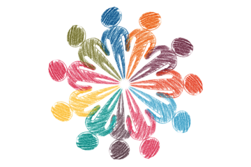 ilustración: personas en comunidad