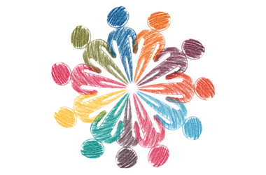 ilustración: personas en comunidad
