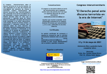Congreso Interuniversitario ‘El Derecho penal ante el discurso terrorista en la era de Internet’