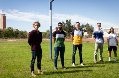 Desde la izquierda, Camilo López, Álvaro López, Javier Bueno, Diego Munguía y Ana Moriña