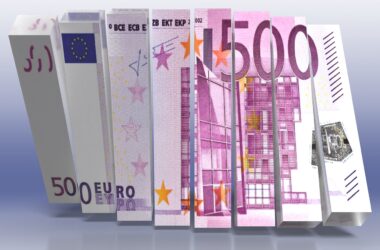 billete de 500 euros dividido en bloques verticales