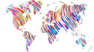 mapa del mundo con colores