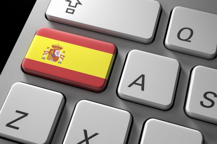 teclado con botón de español