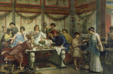 Un banquete romano, de Roberto Bompiani. Getty Museum