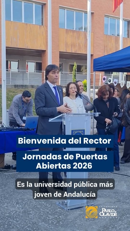 🎥 Con esta bienvenida de nuestro rector @pacooliva.upo hemos recibido hoy al estudiantado de Bachillerato y Ciclos Formativos de Grado Superior que nos visita el primer día de las Jornadas de Puertas Abiertas 2026.Un primer paso para descubrir todo lo que la UPO tiene preparado para ti y empezar a construir tu camino universitario.¡Bienvenidas y bienvenidos a nuestro campus! 😃#LaOlavideEresTú #PuertasAbiertasUPO