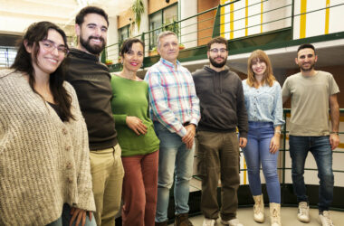 Desde la izquierda, Claudia Quintana, Juan Manuel Tavira, la autora principal del artículo Marivi Cascajo, Carlos Santos, Enrique García, Ariadna Crespo y Carmine Staiano