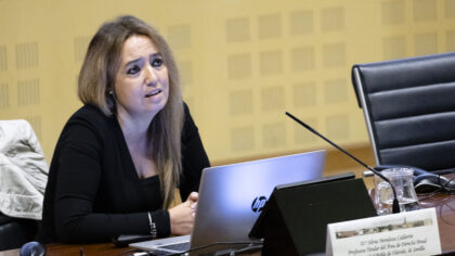 Silvia Mendoza en un momento de su intervención.