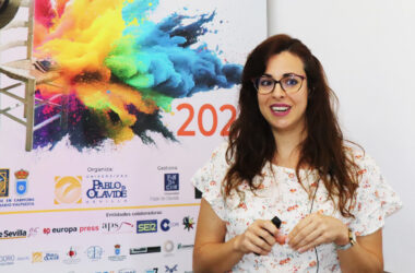 Joana Segovia en la sede de la UPO en Carmona