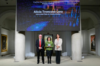 el presidente de la SCIE, Francisco Quiles, y la directora de Relaciones Institucionales de la Fundación BBVA, Silvia Churruca
