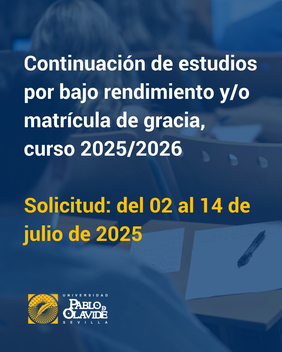 ⚠️ ¿Estás en alguna de estas situaciones?✅ Bajo rendimiento académicoSi no has superado los créditos mínimos:🔹 18 créditos en matrícula a tiempo completo🔹 6 créditos en matrícula a tiempo parcial(Art. 5.1 Normativa de Progreso y Permanencia)📌 Importante:No aplica si solo te faltan por completar el TFG, Prácticas Académicas Externas y/o hasta 18 créditos de otras asignaturas.✅ Matrícula de graciaSi has agotado cuatro matrículas de la misma asignatura(Art. 5.3 y 5.4 de la Normativa)Si es así, deberás presentar una solicitud 👇📅 Plazo de solicitud:🗓️ Del 2 al 14 de julio de 2025, ambos incluidos💻 A través del formulario disponible en tu Acceso Personalizado🔗 Más información:upo.es/matricula❓ Si tienes dudas, consulta en TIKA:upo.es/tika#LaOlavideEresTú #Matrícula #ProgresoAcadémico