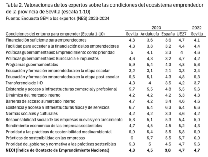 Tabla 2: valoraciones de los expertos
