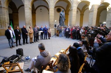 Los rectores de las universidades públicas en la rueda de prensa de esta mañana