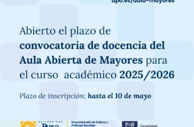 Abierta la convocatoria de docencia para el programa universitario Aula Abierta de Mayores del curso 2025/2026