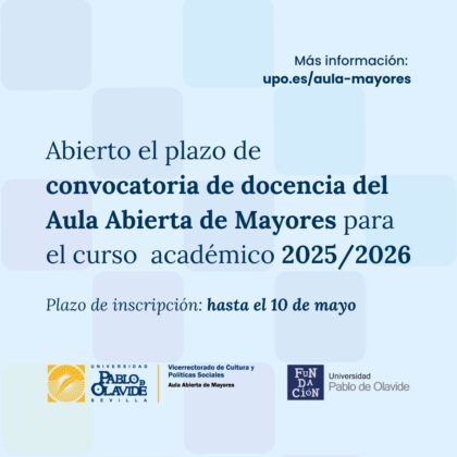 Abierta la convocatoria de docencia para el programa universitario Aula Abierta de Mayores del curso 2025/2026