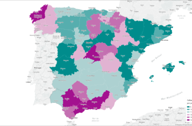 Nombres de mujeres en las calles de España (2025). Porcentaje por provincias. STNAMES LAB