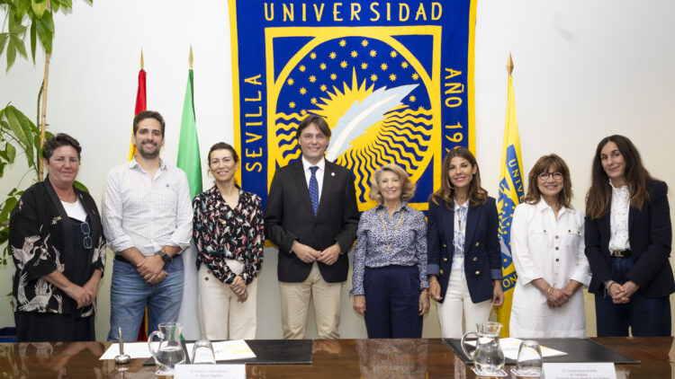 Promotores del convenio entre la Universidad y la Fundación Cristina Heeren