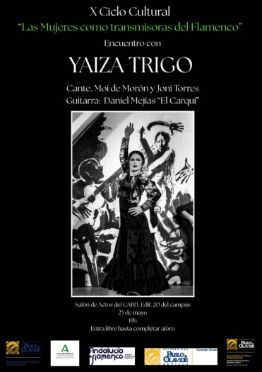 Yaiza Trigo en el ciclo 'Las mujeres como transmisoras del flamenco' - viernes 23 de mayo a als 19h00 en el CABD. Entrada gratuita
