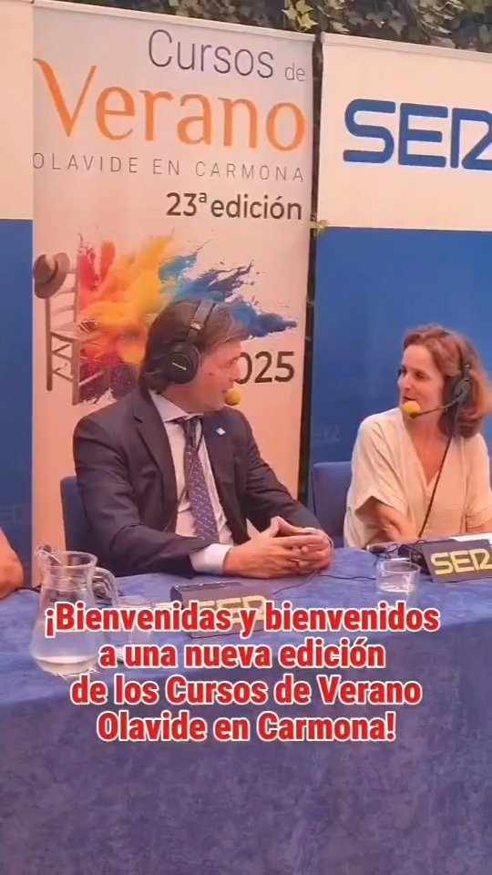 🎓✨ ¡Ya está en marcha la 23ª edición de Olavide en Carmona!Hoy hemos inaugurado nuestros Cursos de Verano en la sede de Carmona, un espacio para reflexionar, debatir y seguir aprendiendo también en verano.📚 Hasta el 30 de julio, más de 300 ponentes participarán en 40 cursos y talleres sobre temas tan actuales como inteligencia artificial, salud mental, sostenibilidad, comunicación, democracia o justicia social.Una programación pensada para conectar universidad y sociedad, en un entorno único y con el apoyo de más de 90 entidades públicas y privadas.Gracias a quienes hacéis posible este proyecto un año más 🙌¡Seguimos compartiendo conocimiento!🔗 Más info en: www.upo.es/formacionpermanente/cursos-de-verano-olavide/#OlavideEnCarmona #CursosDeVerano #LaOlavideEresTú #UniversidadPablodeOlavide #Carmona