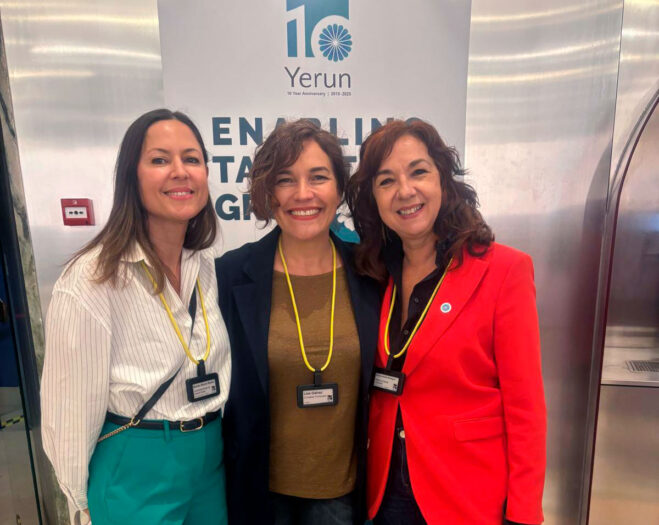 MArián Morón, Lina Gálvez y Antonia Jiménez en la YERUN 10th Anniversary Conference