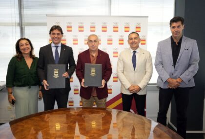 Francisco Oliva, Alejandro Blanco, Antonio Fernández y Raúl Chapado en la sede del COE
