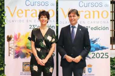 Elma Sáiz y Francisco Oliva en la sede de los Cursos de Verano