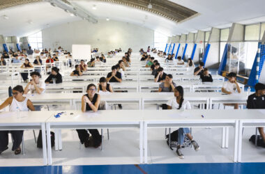 Estudiantes durante la PAU en la Universidad Pablo de Olavide