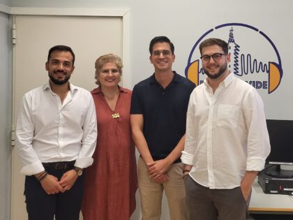 María Dolores Rego con Pedro Barea, Pablo Cruz y Sergio de la Herraz