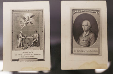 Dos grabados de El Evangelio en triunfo, con una retrato de Pablo de Olavide