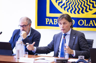 José Antonio Sánchez Medina y Francisco Oliva Blázquez en el Consejo de Gobierno del pasado viernes
