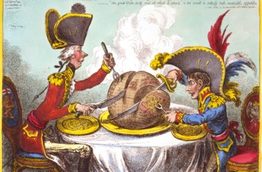 The Plumb-pudding in danger (1805), caricatura de James Gillray | WIKIMEDIA