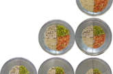 Platos con distinta cantidad de alimentos según su diámetro