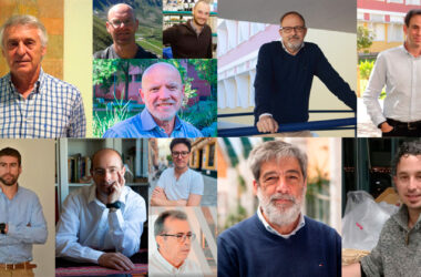 Desde la esquina superior izquierda: JJ González Badillo, Juan C. Linares, Antonio Gallardo, Mario D. Cordero, Guillermo López, Francisco Martínez, Fernando Pareja, Esteban Ruiz , Jorge Segovia, Manuel González de Molina y Raúl Sánchez