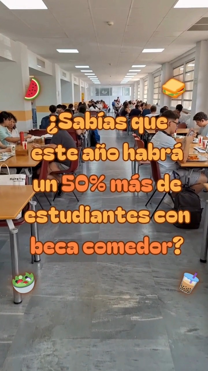 🍽️ Impulsamos las Becas Comedor UPO-Santander para que ningún/a estudiante vea afectado su bienestar por motivos económicos.

📚 A pesar de la situación económica por la que atraviesa la universidad pública, este curso se ha realizado un esfuerzo para ampliar el número de ayudas y atender a las necesidades reales del alumnado. 

📊 En total, se han adjudicado 185 Becas Comedor, un 54% más que el año anterior, que cubren el 100% del coste del menú universitario durante todo el curso 2025/26.

💪 Seguimos trabajando para hacer nuestra universidad más accesible para todos y todas.

 #BecasUPO #Becas #BecasComedor #IgualdadDeOportunidades #LaOlavideEresTú