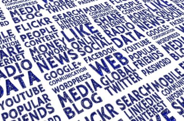 ilustración con palabras relativas a los social media