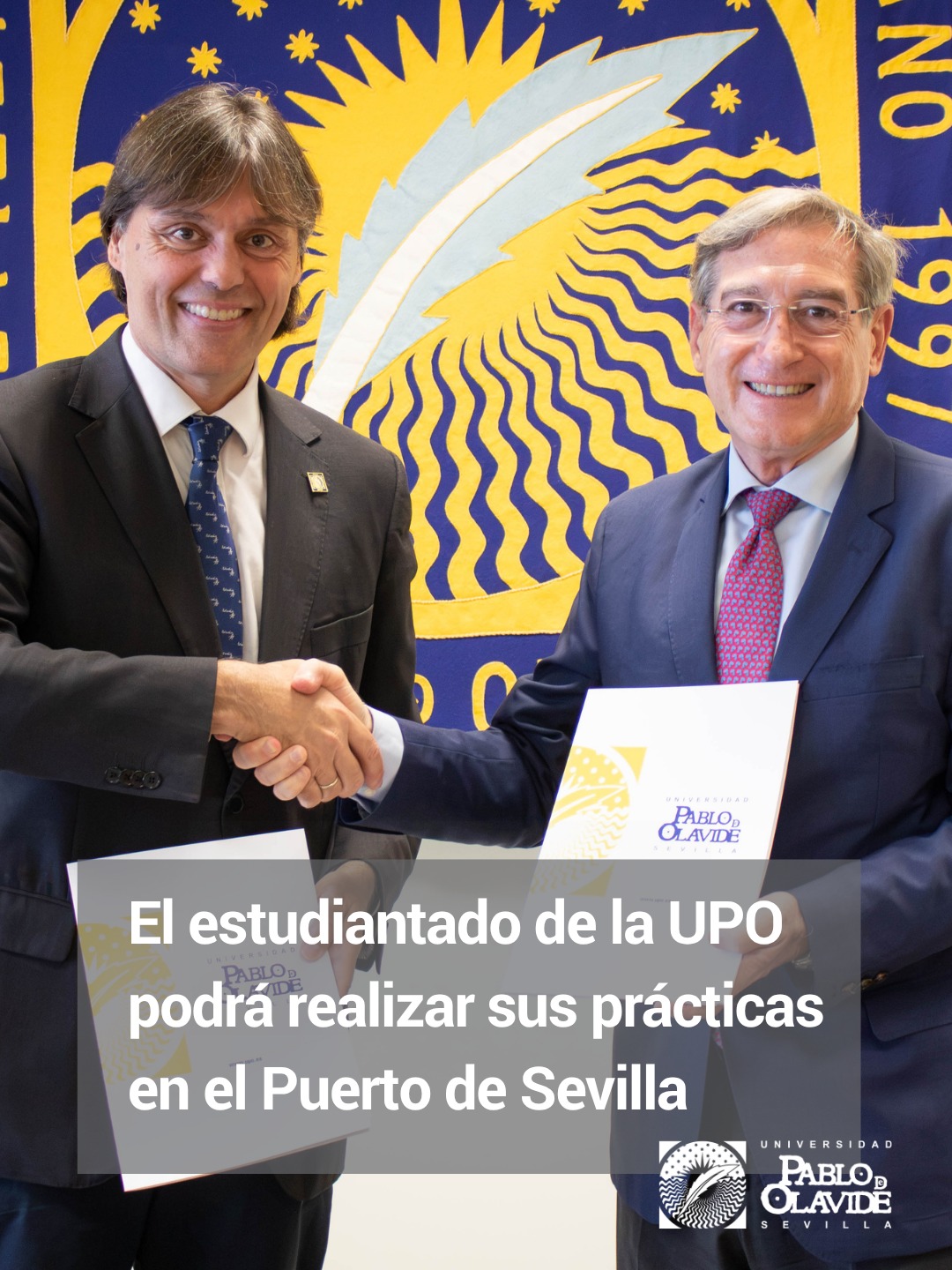 🚢🤝 Seguimos abriendo nuevas oportunidades para nuestro estudiantado.

Hemos firmado un convenio de cooperación educativa con la Autoridad Portuaria de Sevilla para que nuestro estudiantado de grado y posgrado pueda realizar prácticas externas en el Puerto de Sevilla.

Gracias a este acuerdo, podrán conocer de primera mano un entorno estratégico para la logística, el transporte, la industria y la sostenibilidad, completando su formación con una experiencia profesional real.

Las prácticas forman parte de nuestro compromiso con una formación conectada con el mundo laboral. Cada año, más de 2.400 de nuestros/as estudiantes realizan prácticas en empresas e instituciones gracias a la colaboración de más de 1.000 entidades.

Seguimos creando alianzas que acercan el talento de la UPO a la sociedad 😃

#UniversidadPablodeOlavide #PrácticasExternas #PuertoDeSevilla #TalentoUPO #Formación #Empleabilidad #Sevilla