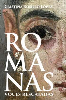 Imagen de una pintura romana que muestra un rostro de mujer. Portada del libro