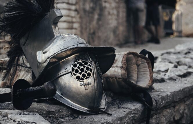 Casco de armadura de gladiador