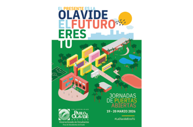 'El presente es la Olavide, el futuro eres tú’, Jornadas de puertas abiertas (ilustración esquemática del campus UPO)