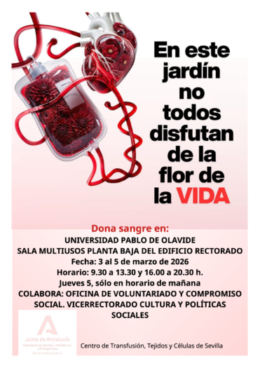 Cartel sobre la donación de sangre con el lema ‘En este jardín no todos disfrutan de la flor de la vida’ 