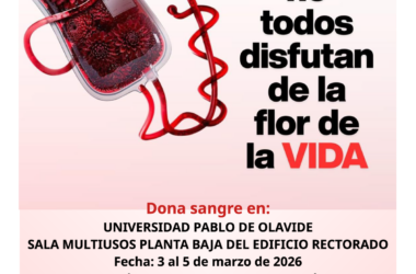 Cartel sobre la donación de sangre con el lema ‘En este jardín no todos disfrutan de la flor de la vida’
