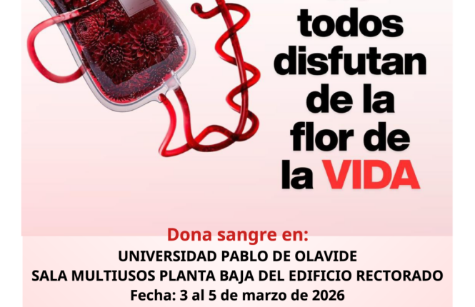 Cartel sobre la donación de sangre con el lema ‘En este jardín no todos disfrutan de la flor de la vida’