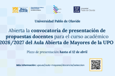 Abierto el plazo de presentación de propuestas docentes para el programa Aula Abierta de Mayores. Hasta el próximo 12 de abril se podrá realizar propuestas docentes para impartir asignaturas en este programa universitario
