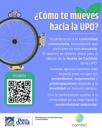 Encuesta sobre hábitos de movilidad hacia el campus UPO (imagen: rueda de una bici)