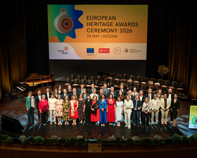 Foto de familia de los Premios Europa Nostra 2026