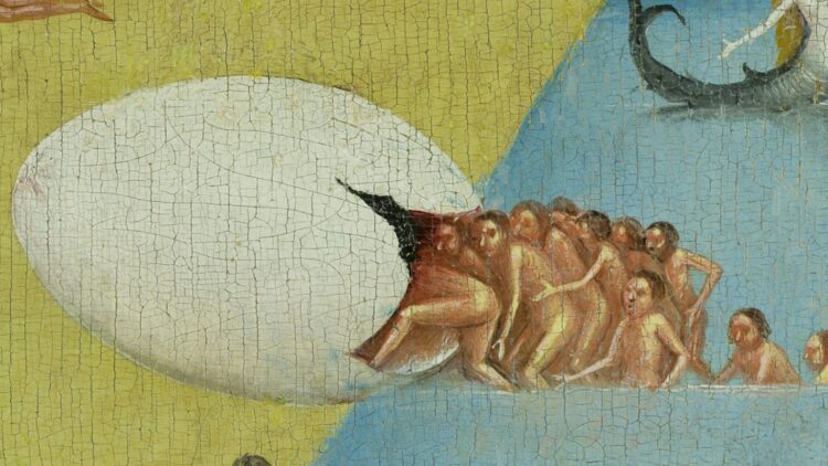 Detalle del panel central de El jardín de las delicias, de El Bosco. Museo del Prado